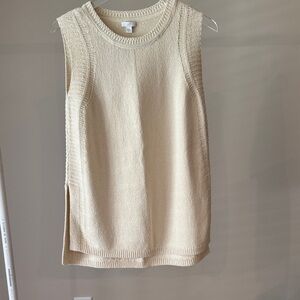 J Jill Cream Sleeveless Knit Top size Medium